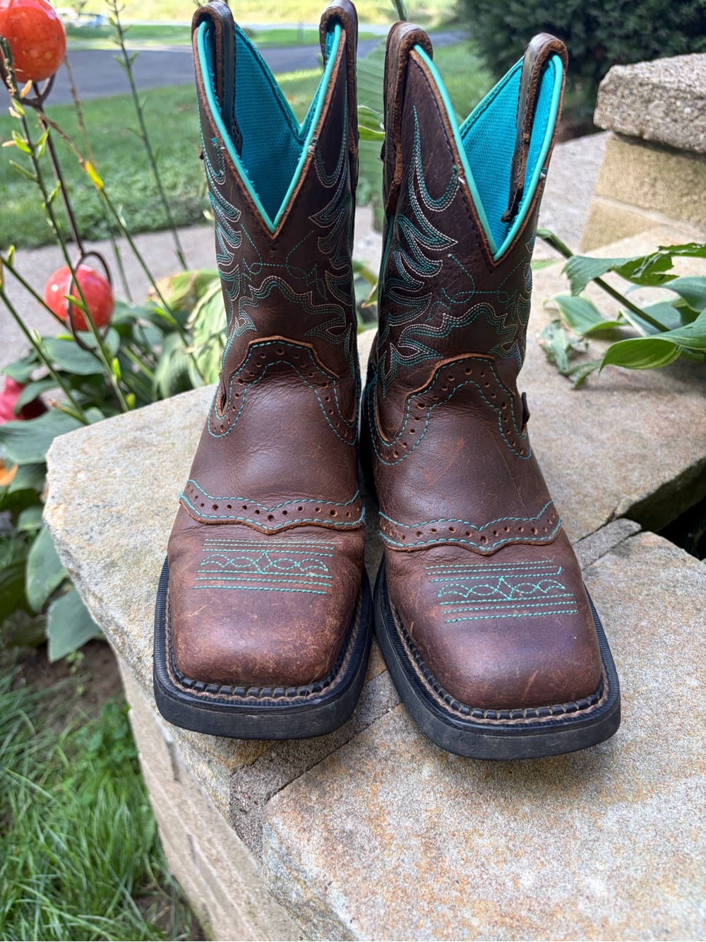 Women’s/girls Justin Western Leather Boots 6.5